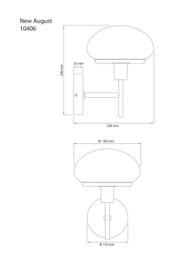 Aneta Lighting Væglampe New August