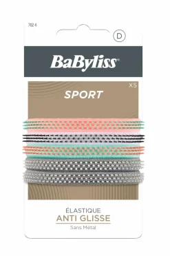 BaByliss Anti-slip hårelastikker Sport 5 stk