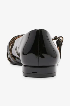 Bianco Ballerinasko Biabari Pointy Flat Buckle Faux Leather