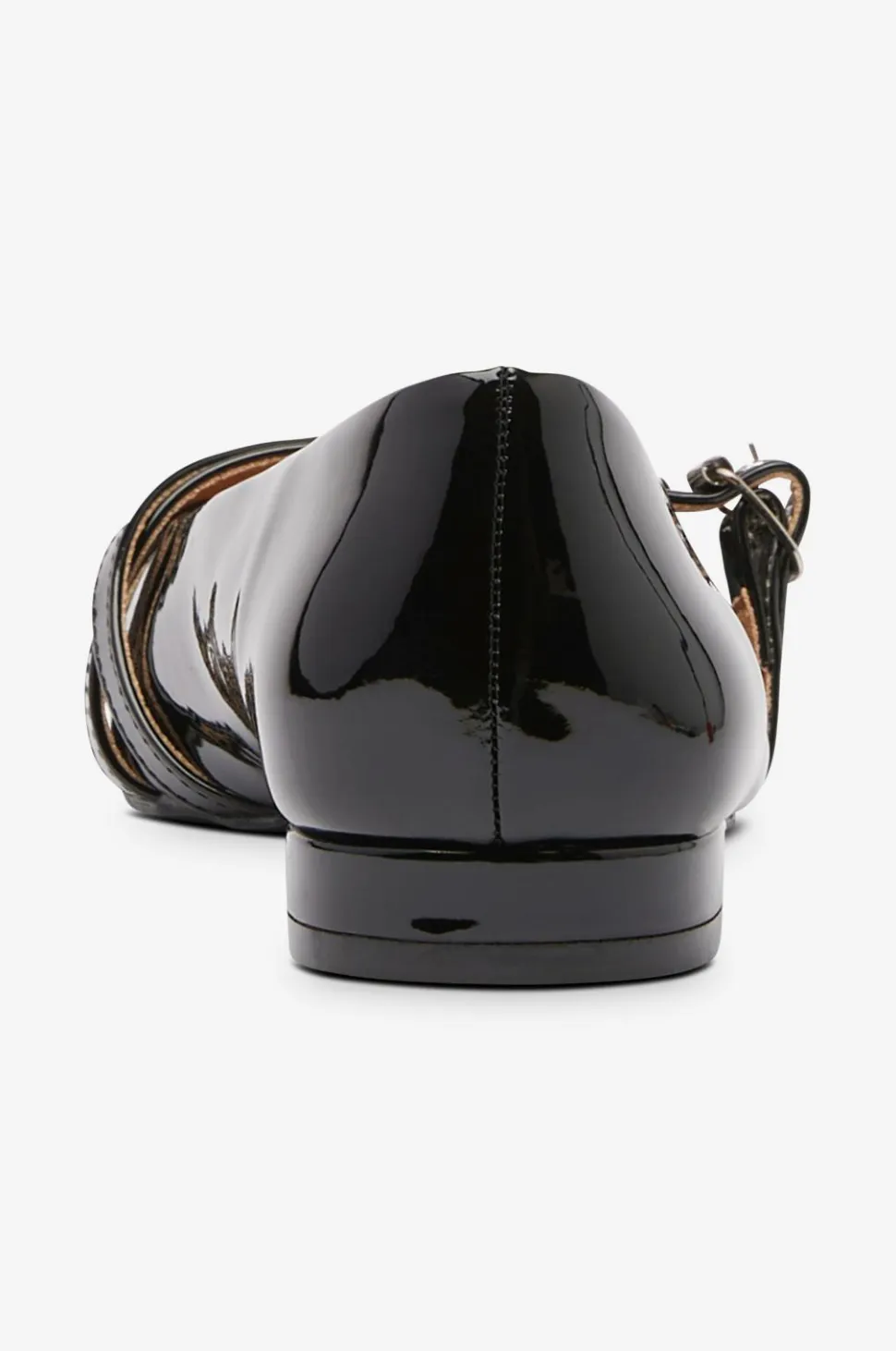 Bianco Ballerinasko Biabari Pointy Flat Buckle Faux Leather