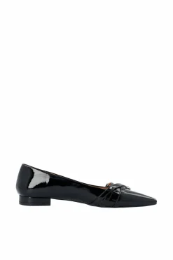 Bianco Ballerinasko Biabari Pointy Flat Buckle Faux Leather