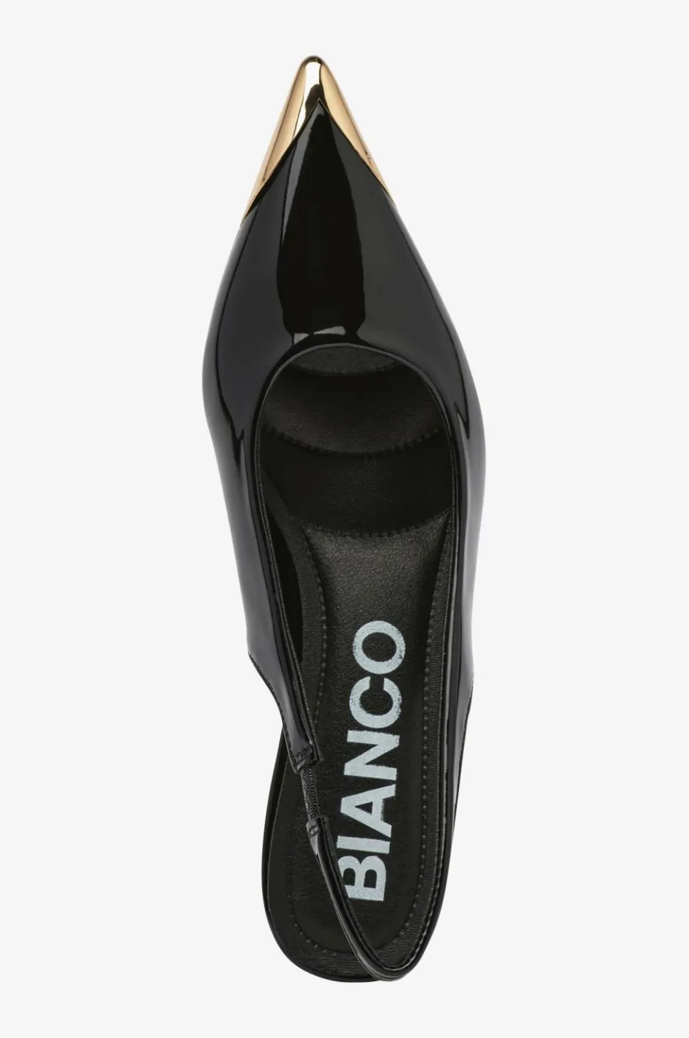 Bianco Højhælet sko biaKristin Kitten Heel Slingback Metal Toecap Patent