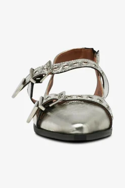 Bianco Slingback biaVictoria Buckle Tumbled Metallic Leather