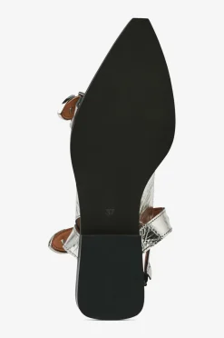 Bianco Slingback biaVictoria Buckle Tumbled Metallic Leather