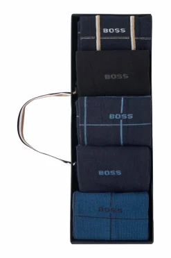 BOSS Strømper 5prsgiftset Check CC 5-pak