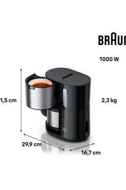 Braun Kaffemaskine / termobrygger KF1505BK PurShine 1,2 l