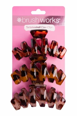 Brushworks Tortoiseshell Claw Clips - 3 Pack
