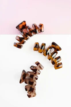 Brushworks Tortoiseshell Claw Clips - 3 Pack