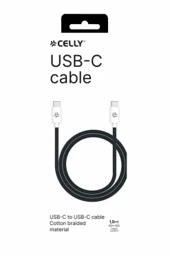 Celly Kabler USB-C – USB-C 60W 1,5 m