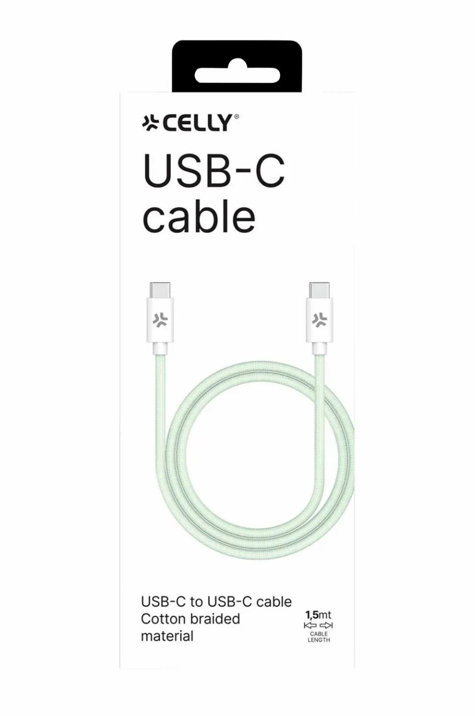 Celly Kabler USB-C – USB-C 60W 1,5 m