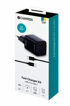 Champion Nordic Oplader 30 W + USB-C-kabel