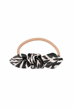 Corinne Leather Bow Small Hair Tie