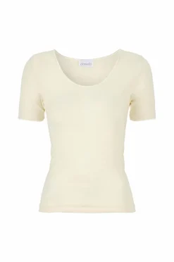 Damella Top Short Sleeve i uld og silke