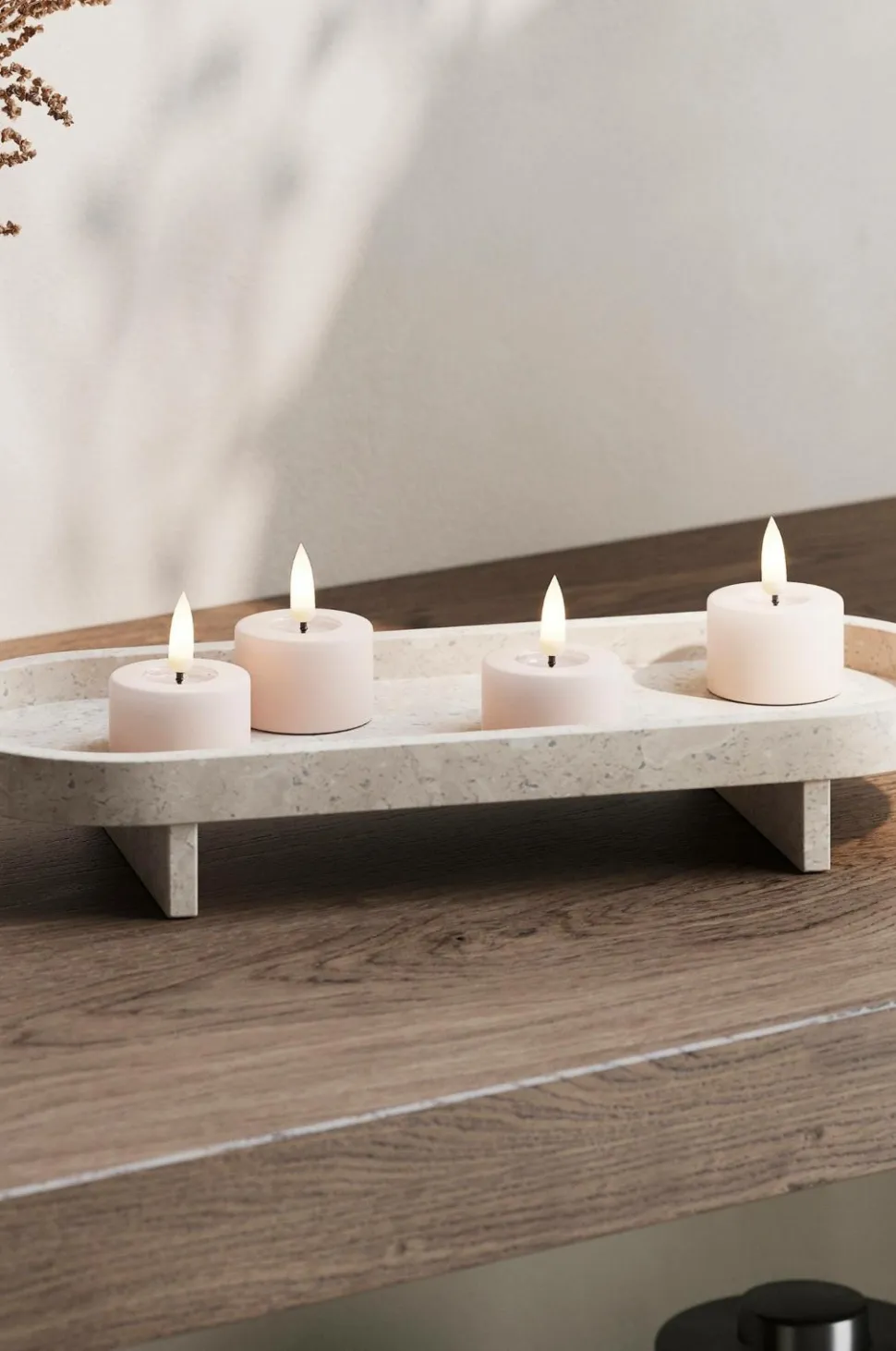 DeluxeHomeart LED fyrfadslys 4x4,5 cm 2 stk.