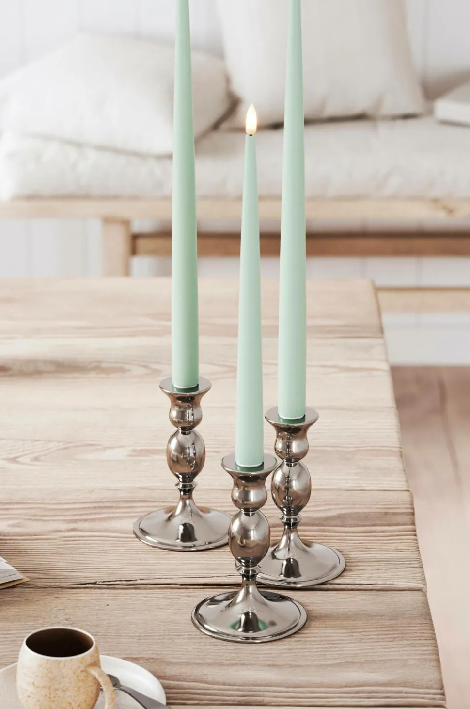 DeluxeHomeart LED Taper Candle Shiny 2,2x38 cm 2 stk.