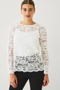 Ellos Collection Blondebluse med lange ærmer