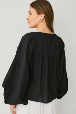 Ellos Collection Bluse med blondeindsatser