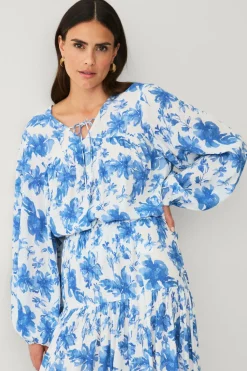 Ellos Collection Bluse i krøllet viskose