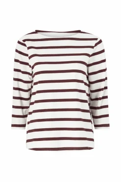 Ellos Collection Bomuldstop med bådudskæring og 3/4-ærmer