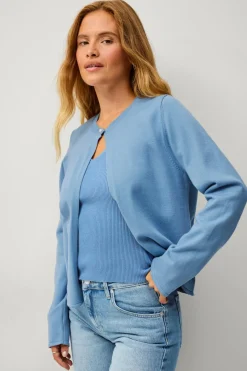 Ellos Collection Cardigan med perleknap på toppen