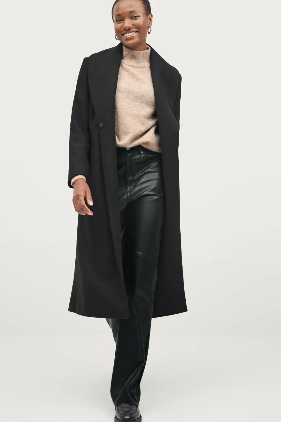 Ellos Collection Dobbeltradet frakke med sjalskrave