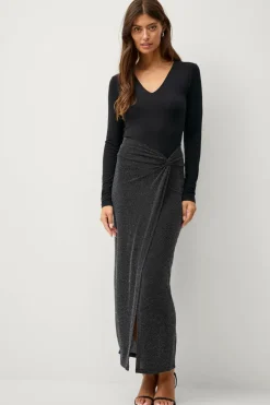 Ellos Collection Draperet lurex-nederdel