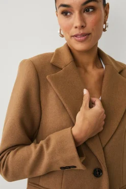 Ellos Collection Enkeltradet uldfrakke