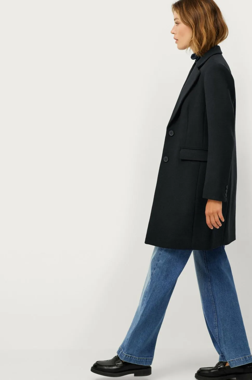 Ellos Collection Enkeltradet uldfrakke