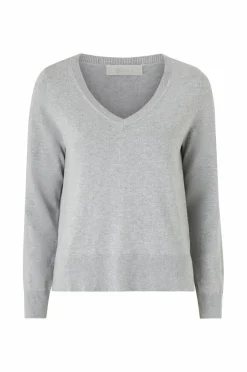 Ellos Collection Finstrikket trøje med v-hals