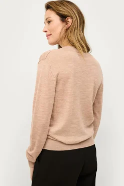 Ellos Collection Finstrikket uldtrøje med v-hals