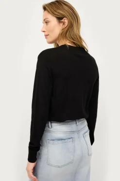 Ellos Collection Finstrikket uldtrøje med v-hals