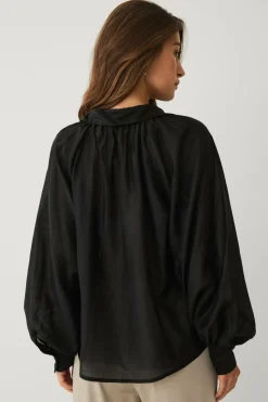 Ellos Collection Gennemsigtig bluse med v-hals