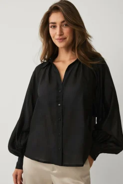 Ellos Collection Gennemsigtig bluse med v-hals