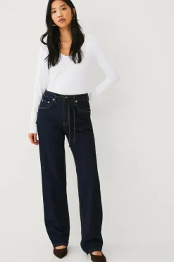 Ellos Collection Jeans med brede ben og bindebånd i taljen