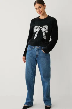 Ellos Collection Julesweater med dekorativt julemotiv