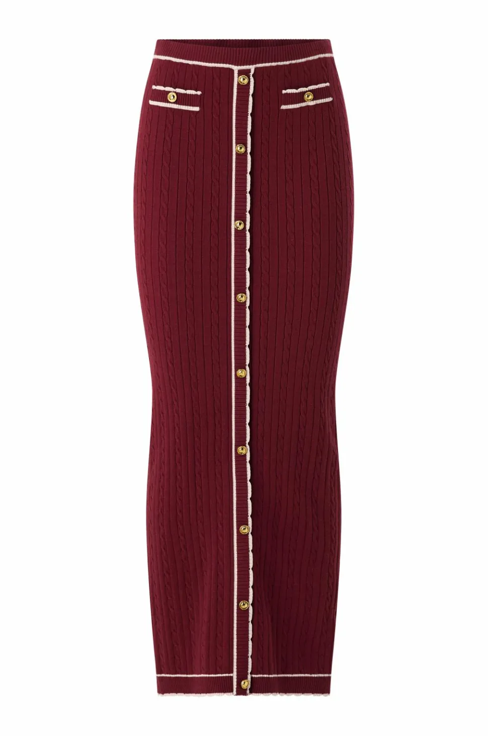 Ellos Collection Kabelstrikket maxi nederdel