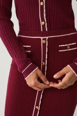 Ellos Collection Kabelstrikket maxi nederdel