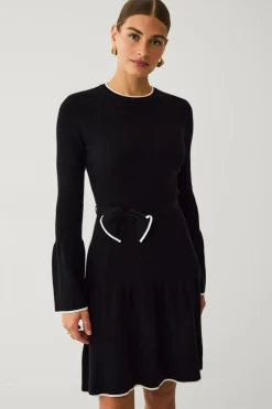 Ellos Collection Kjole med sløjfe og bindebånd