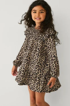 Ellos Collection Kjole med smock og flæser