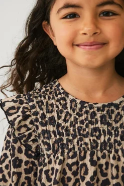 Ellos Collection Kjole med smock og flæser