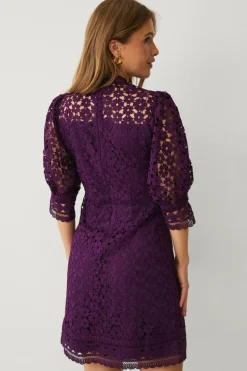 Ellos Collection Kjole i blonde med 3/4 lange ærmer