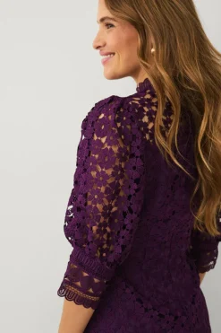 Ellos Collection Kjole i blonde med 3/4 lange ærmer