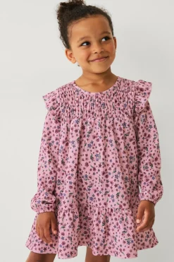 Ellos Collection Kjole med smock og flæser