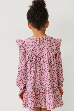 Ellos Collection Kjole med smock og flæser