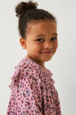 Ellos Collection Kjole med smock og flæser