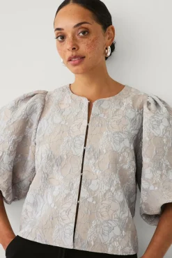 Ellos Collection Kort blusejakke med blomstermønster