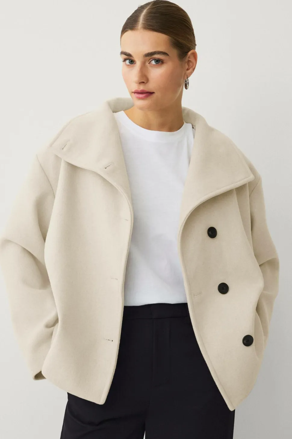 Ellos Collection Kort frakke med høj krave