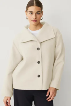 Ellos Collection Kort frakke med høj krave