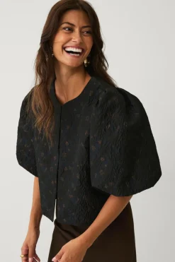 Ellos Collection Kort blusejakke med blomstermønster