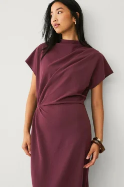 Ellos Collection Lang trikotkjole med drapering